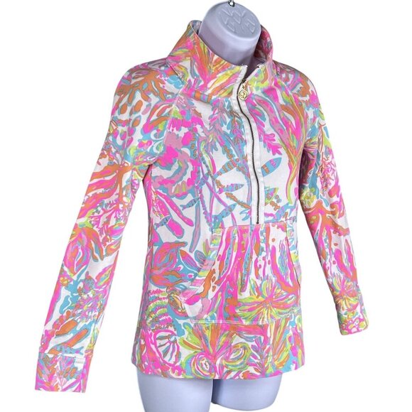 Lilly Pulitzer Women XXS Skipper Popover 1/2 Zip Scuba To Cuba Holy Grail Jacket - Picture 4 of 16